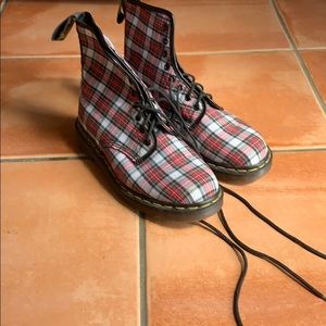 Dr. Martens Plaid Lace Up Boots